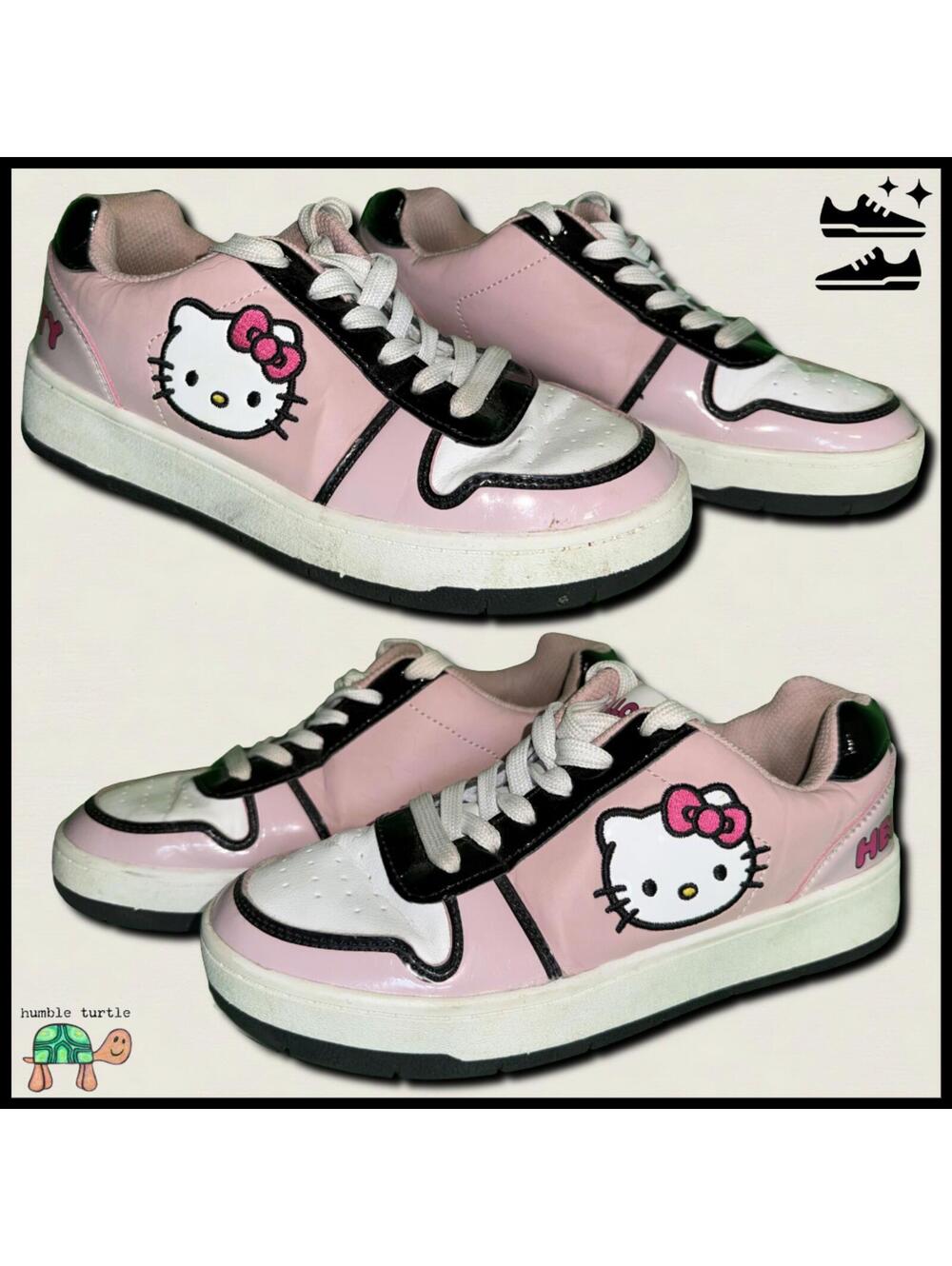 Hello Kitty x Sanrio Pink Black White Low Top Sneakers Women's US 6